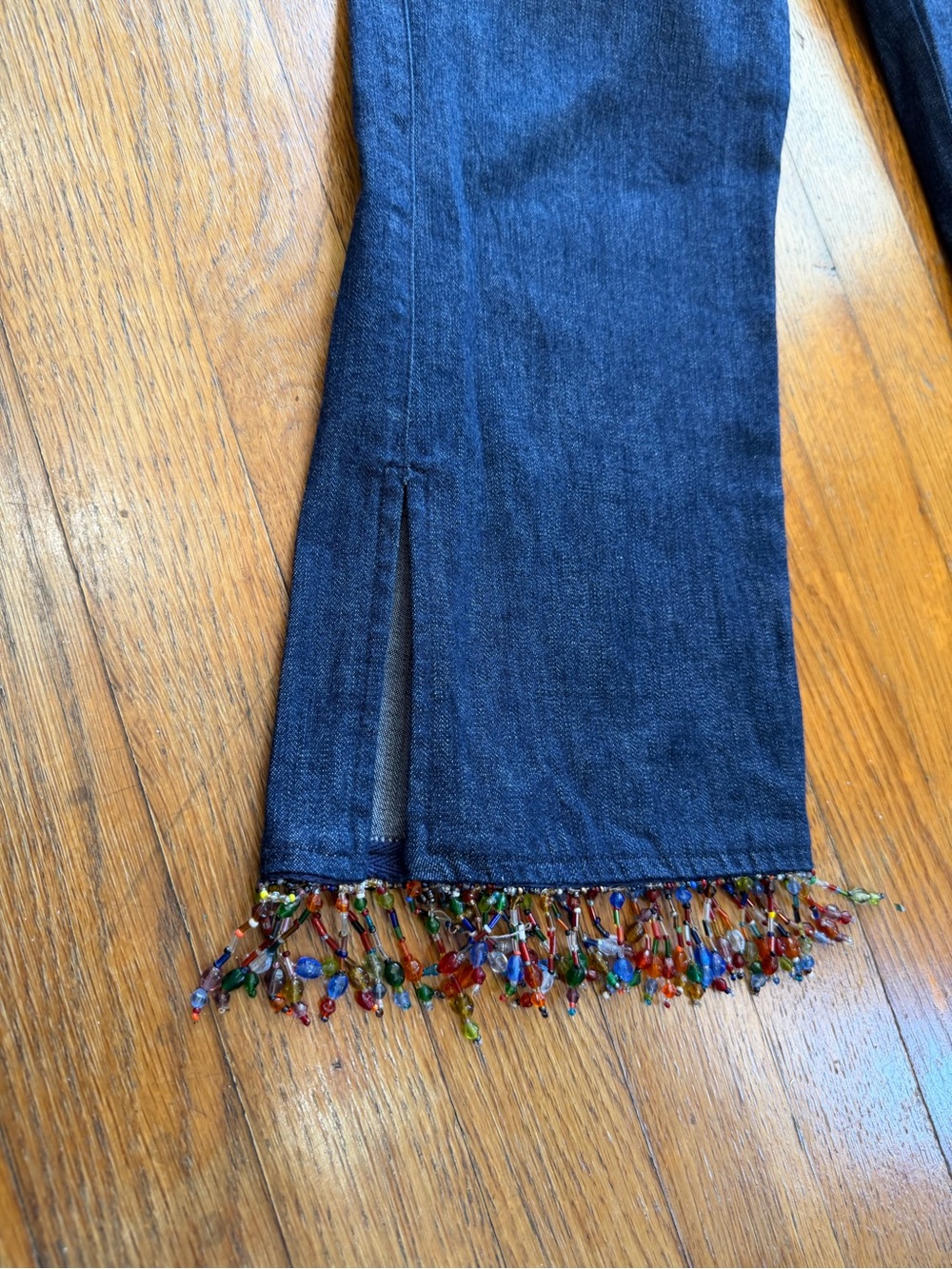 RARE Miss Sixty Jean capri with beaded fridge bottoms - Picture 8 of 14